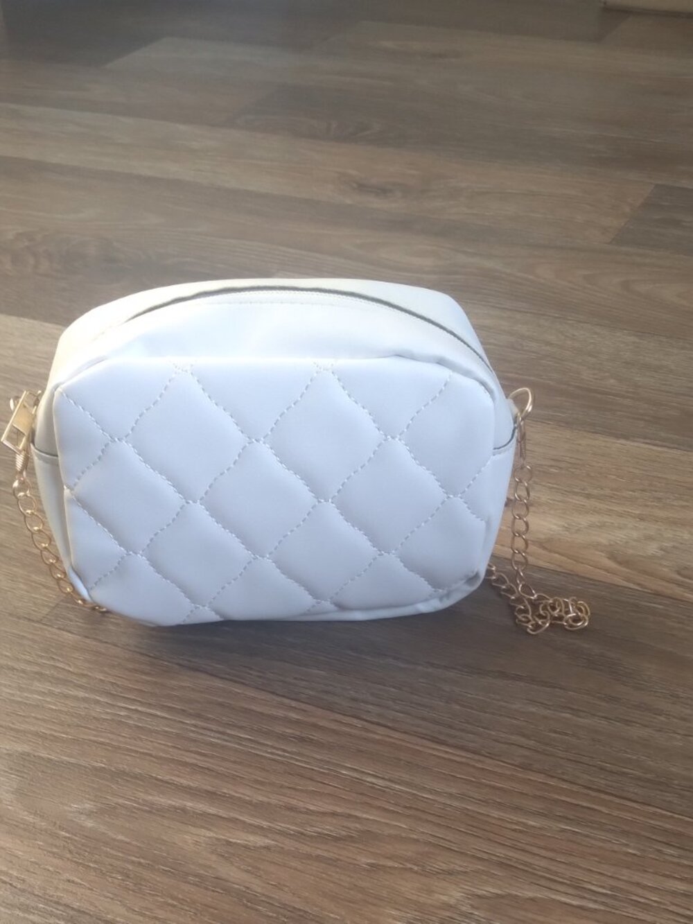 White Mini Zip Top CrossBody Bag